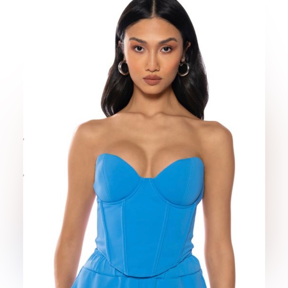 Beautiful AKIRA blue corset top - Picture 2 of 8